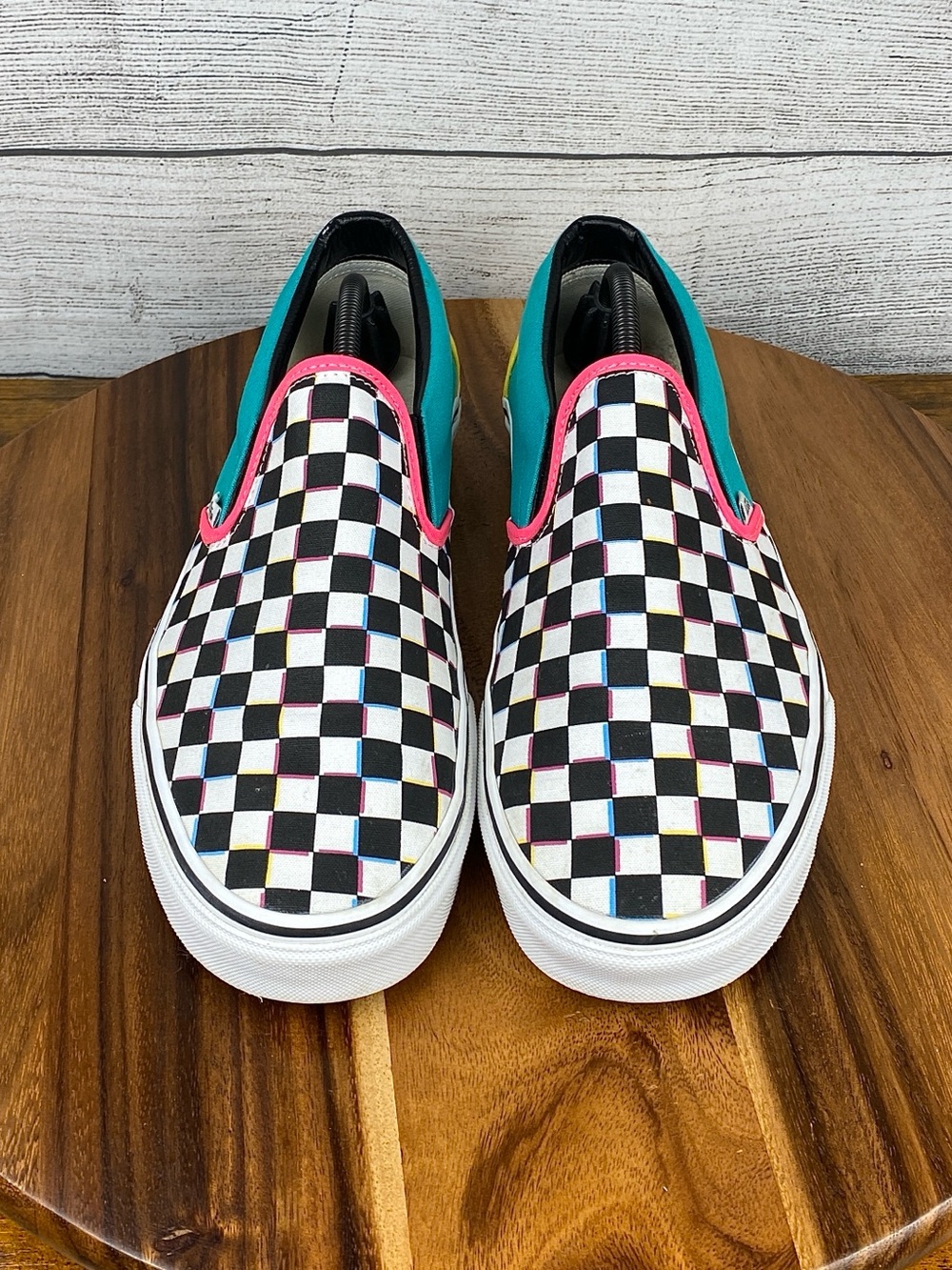 Vans Classic Slip On Crazy Retro Checkered Shoes Men’s Size 11.5 Women’s Size 13 - Picture 8 of 12